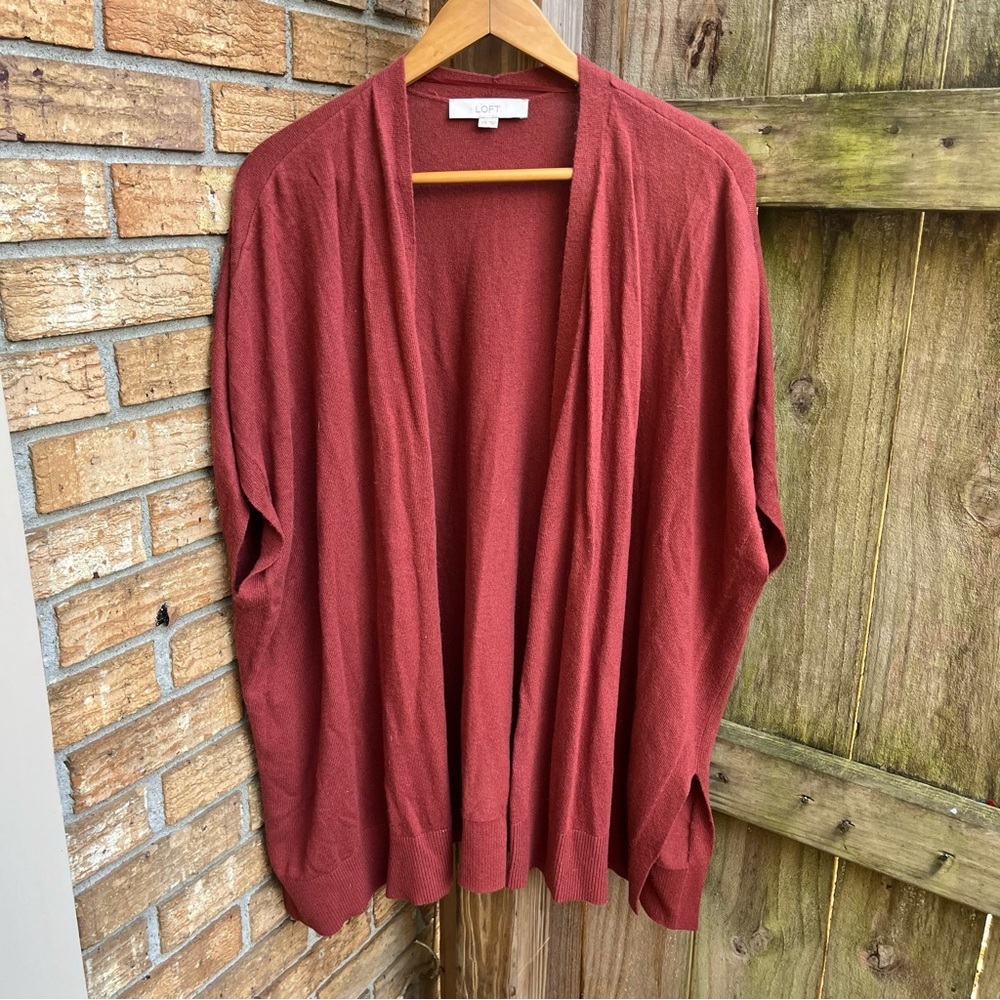 LOFT Rust Open Front Cardigan/Shawl